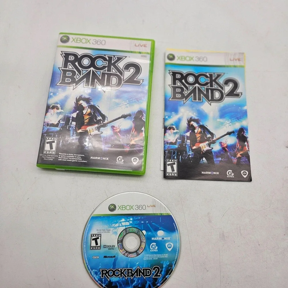 Rock Band 2 Microsoft Xbox 360 Video Game Complete Manual Harmonix MTV T
